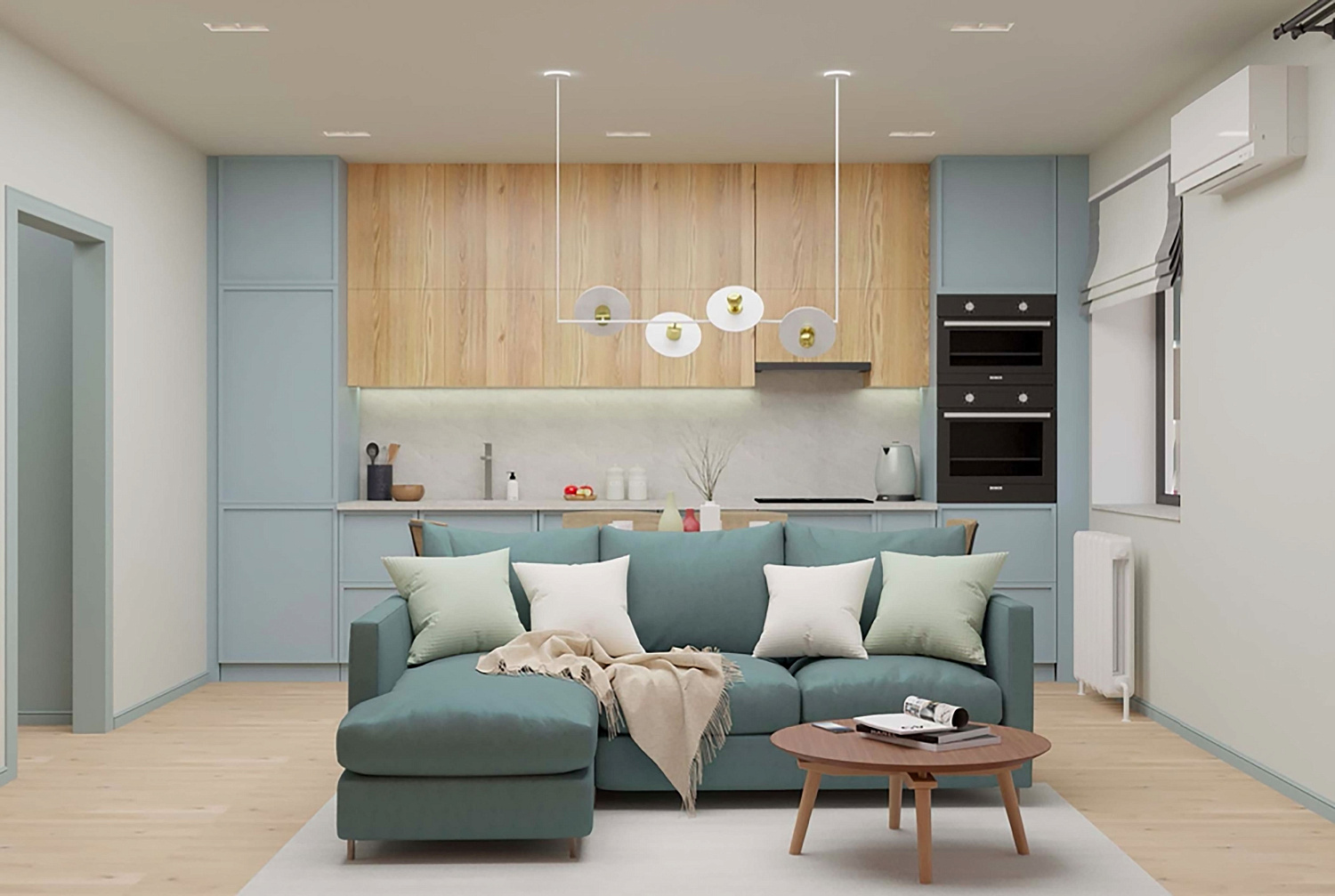 Типовой дизайн-проект однокомнатной квартиры ЖК на Троицкой (53 м2)